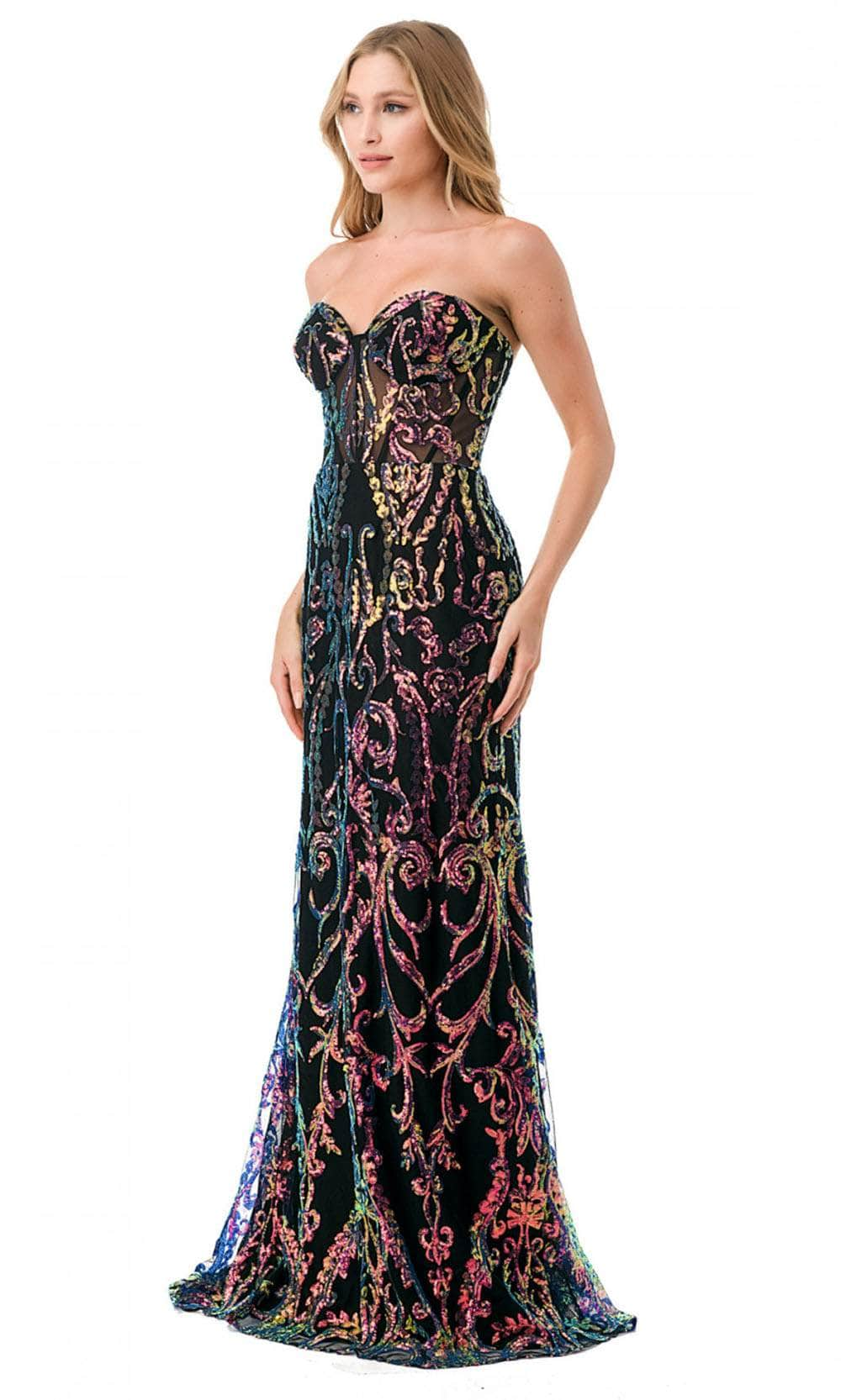 Trevi Collection L2815F - Glitter Prom Dress