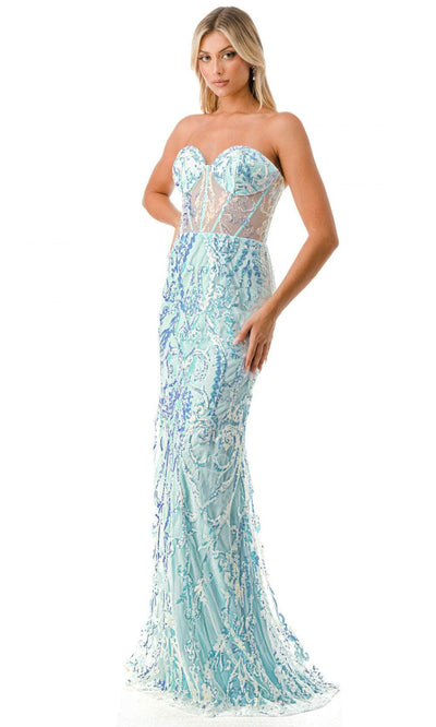 Trevi Collection L2815F - Glitter Prom Dress