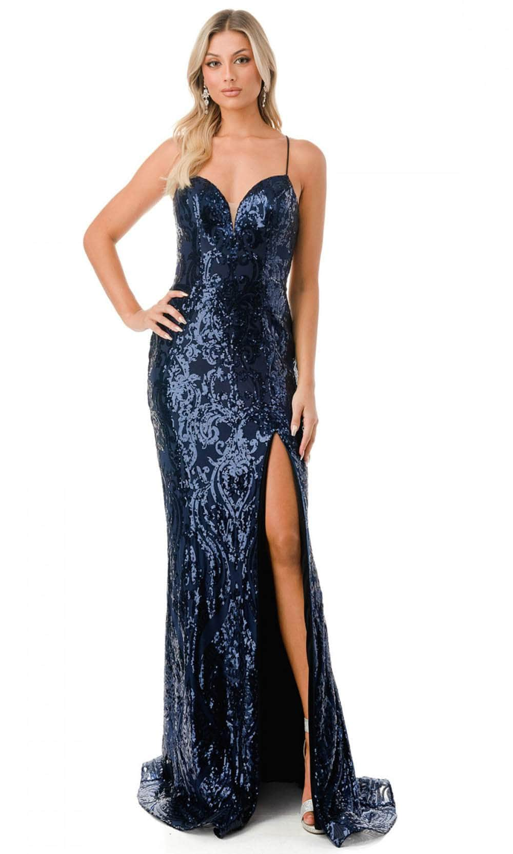 Trevi Collection L2819Y - Sweetheart Prom Dress XS / Navy