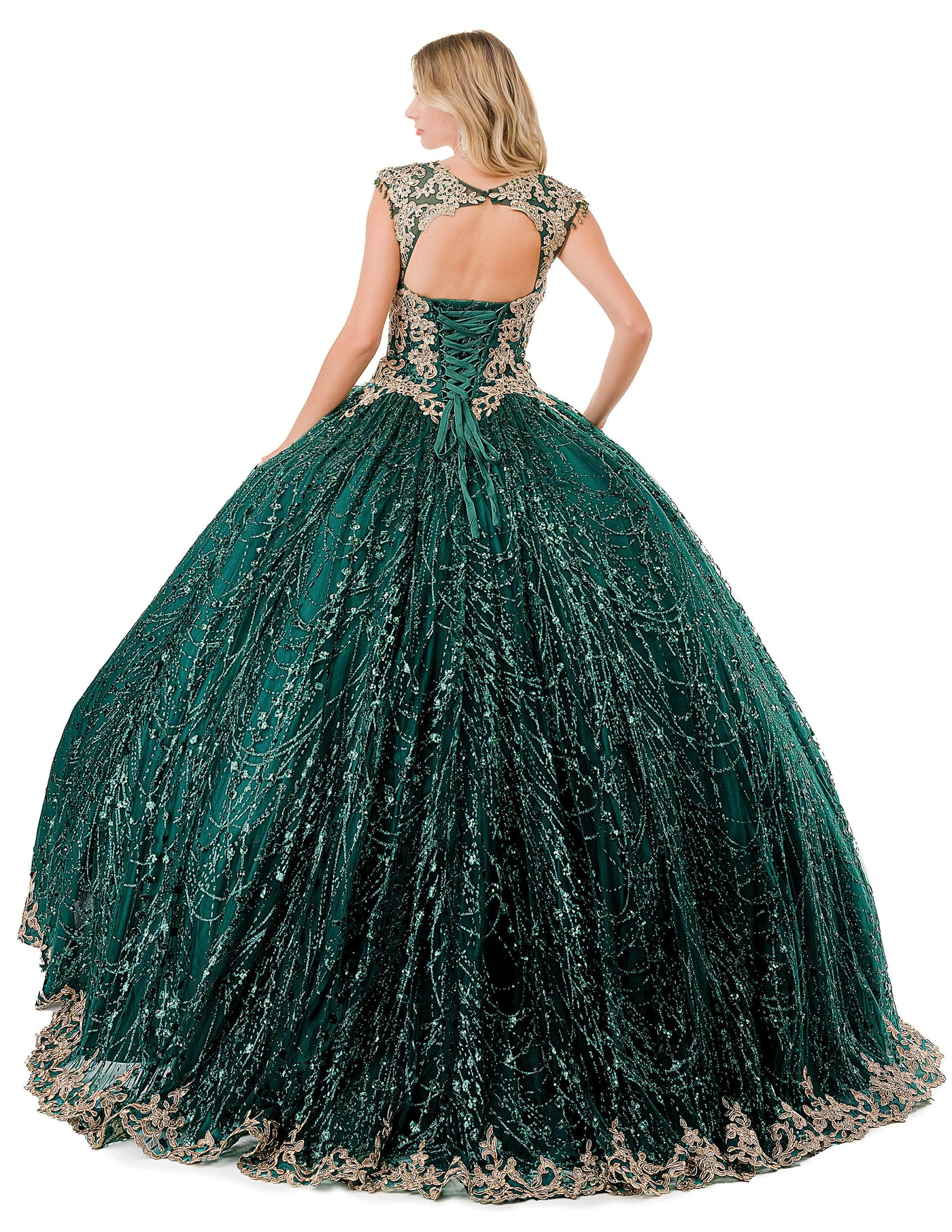 Aspeed Design L2821C - Cap Sleeve Appliqued Ballgown Special Occasion Dress