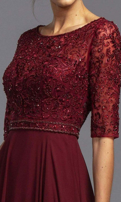 Trevi Collection - M2289 Jewel Neck Embellished Evening Gown Mother of the Bride Dresses