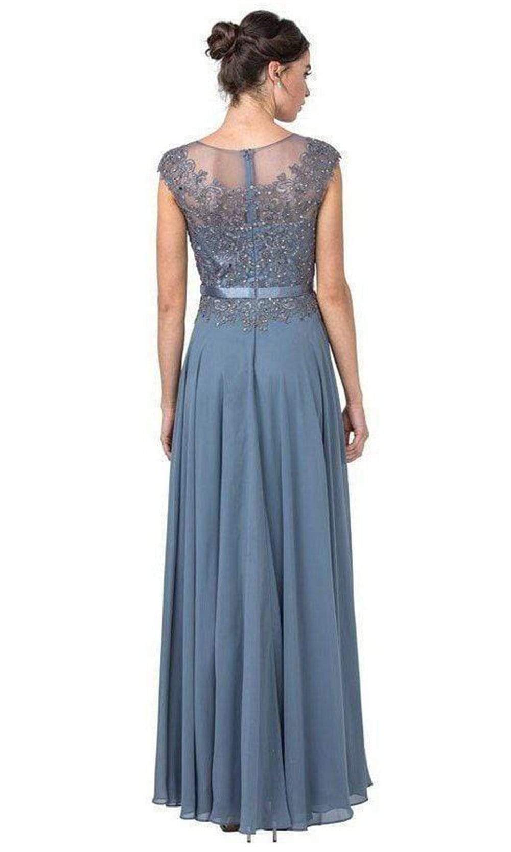 Trevi Collection - M2339 Cap Sleeve Embroidered A-Line Dress Mother of the Bride Dresses