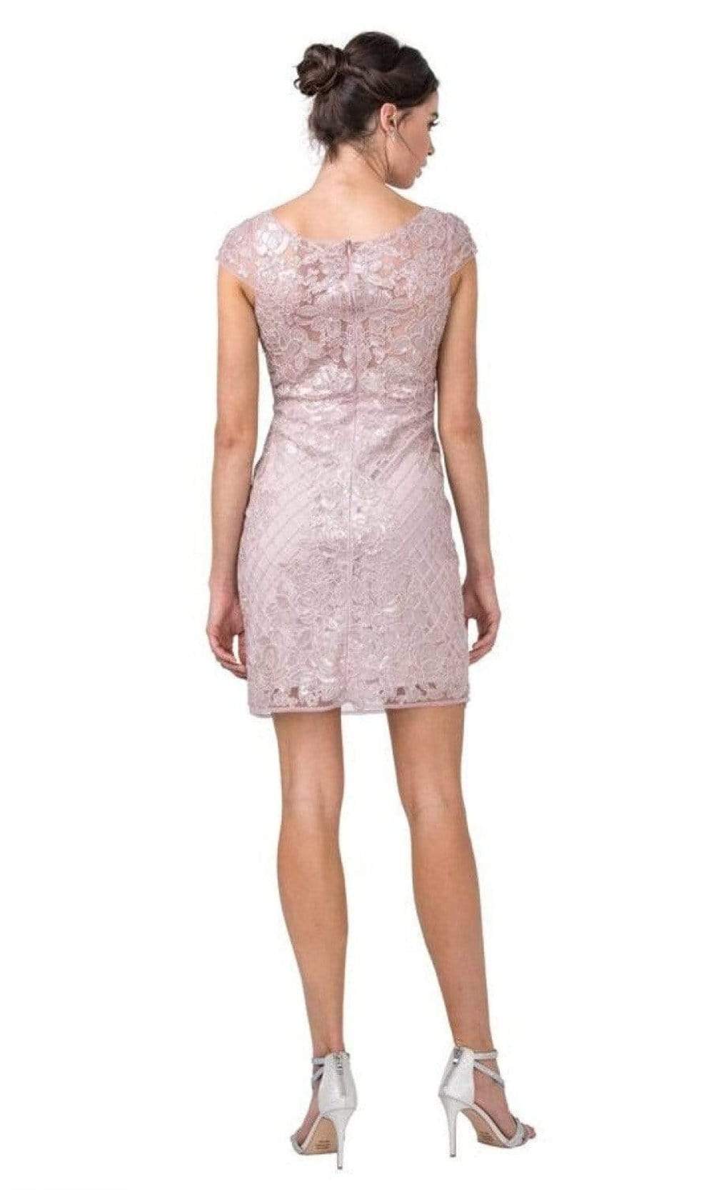 Trevi Collection - M2356 Jewel Neck Beaded Fit Sheath Dress Cocktail Dresses