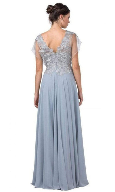 Trevi Collection - M2386 Mesh Sleeve Embroidered Dress Mother of the Bride Dresses