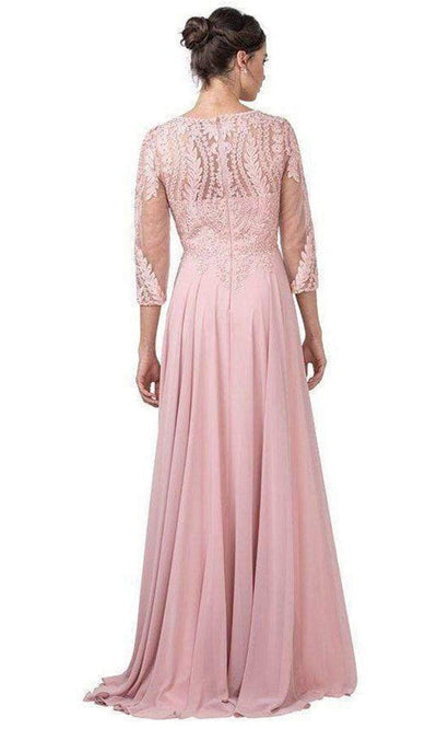 Trevi Collection - M2387 Quarter Sleeve Embroidery-Ornate Dress Special Occasion Dress