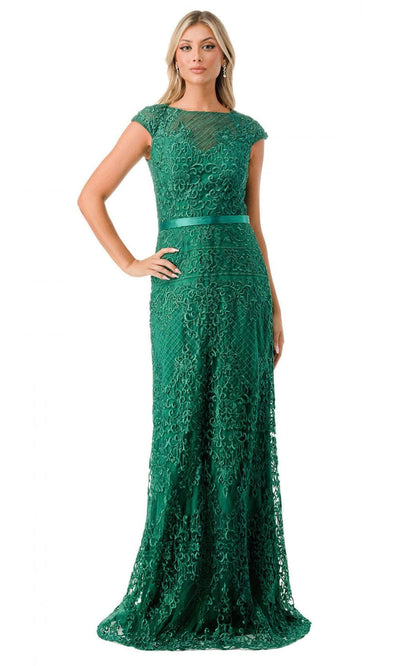 Trevi Collection M2732 - Embroidered Formal Dress XS / Emerald