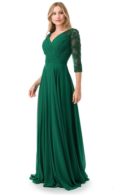 Trevi Collection M2733F - Quarter Sleeve Prom Dress