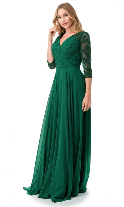 Trevi Collection M2733F - Quarter Sleeve Prom Dress