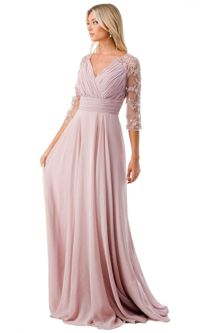 Trevi Collection M2733F - Quarter Sleeve Prom Dress