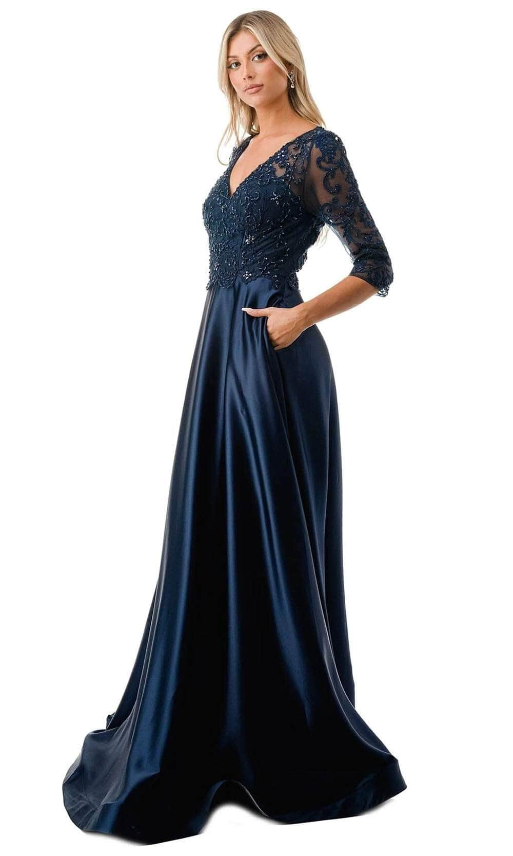 Trevi Collection M2734F - Quarter Sleeve Formal Dress