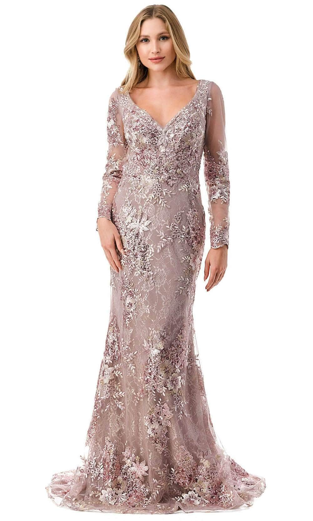 Trevi Collection M2768F - Mermaid Evening Dress XS / Mauve