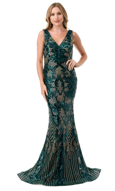 Trevi Collection M2803Y - Mermaid Evening Gown XS / Hunter Green