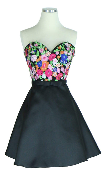 Trevi Collection Multi-Colored Embroidered Homecoming Dress Homecoming Dresses