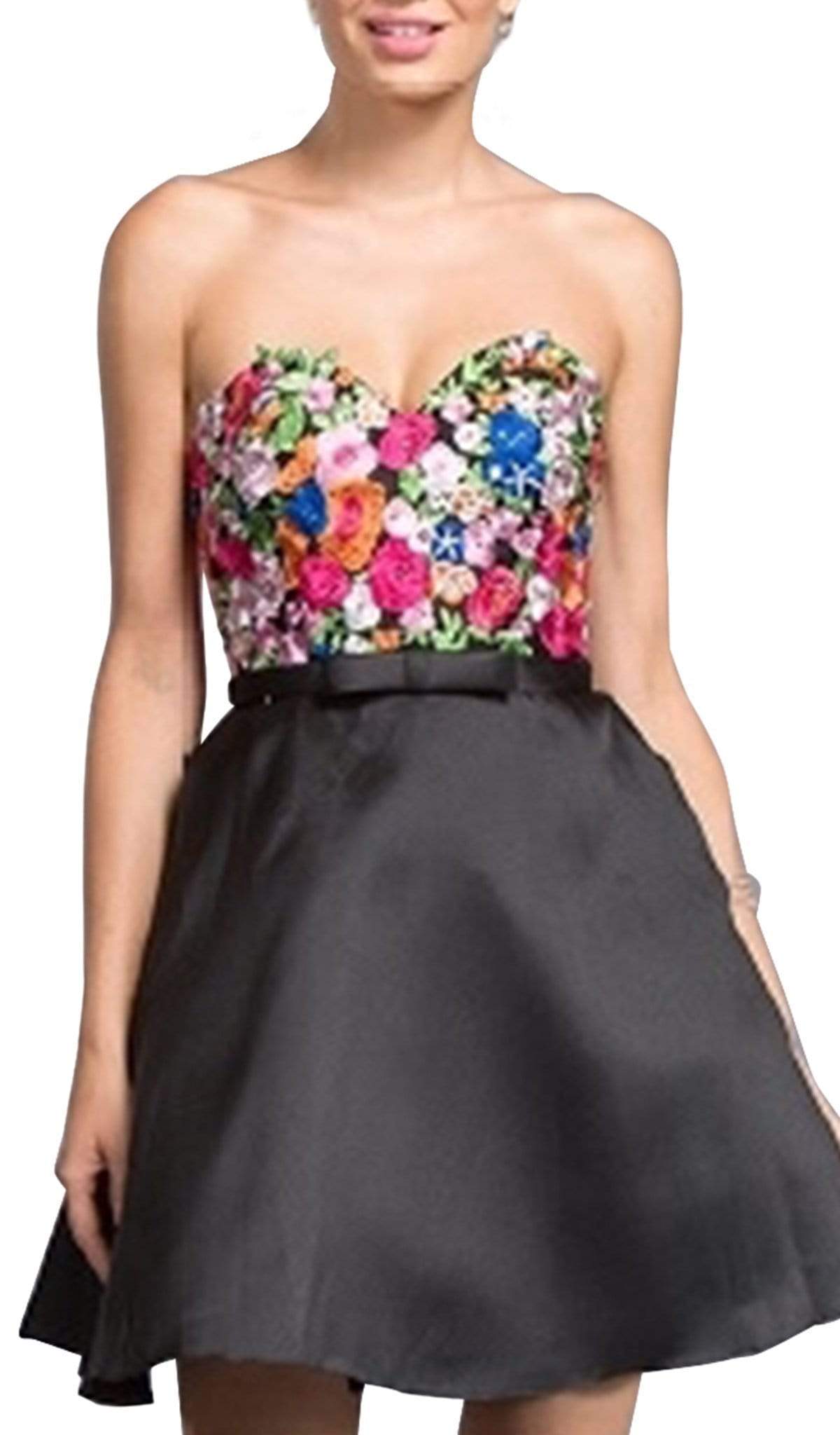 Trevi Collection Multi-Colored Embroidered Homecoming Dress Homecoming Dresses