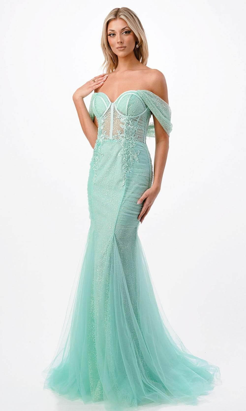 Trevi Collection P2100 - Bustier Bodice Prom Dress XS / Mint