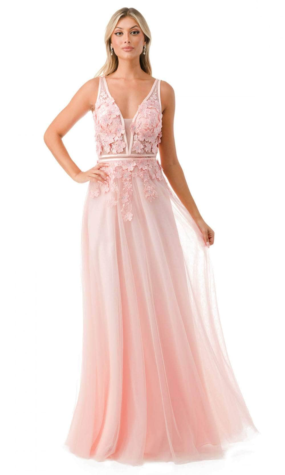 Trevi Collection P2114 - A-Line Prom Gown XS / Blush