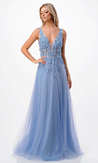 Trevi Collection P2114 - A-Line Prom Gown XS / Perry Blue