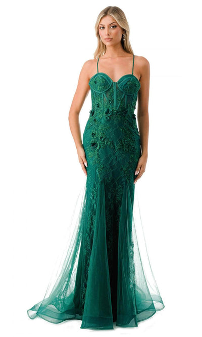 Trevi Collection P2120 - Bustier Bodice Prom Gown XS / Emerald