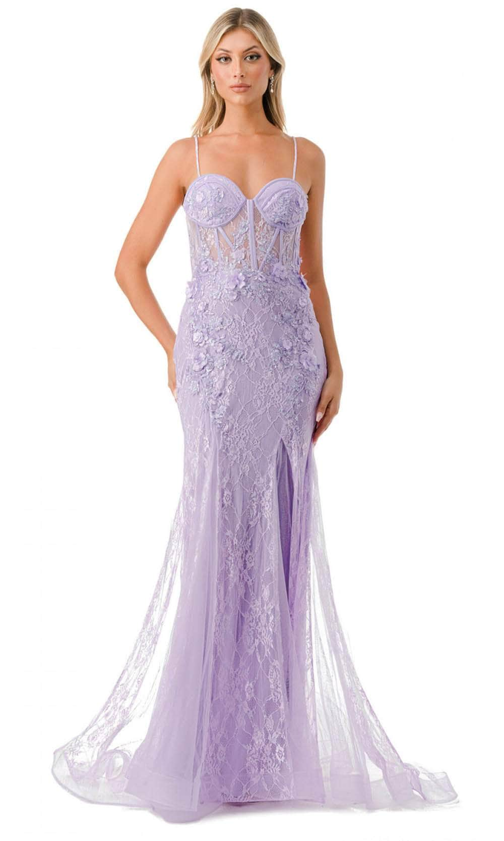 Trevi Collection P2120 - Bustier Bodice Prom Gown XS / Lilac