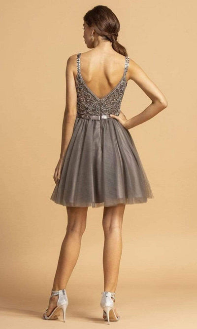 Trevi Collection - S2120 Embellished V Neck Short Dress Homecoming Dresses