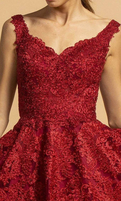 Trevi Collection - S2123 Scoop Back Lace A-Line Dress Homecoming Dresses