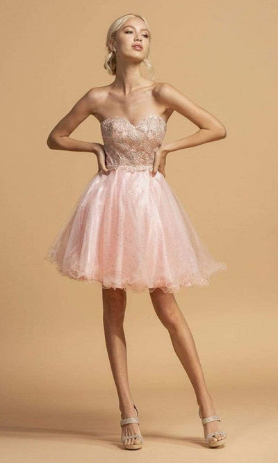 Trevi Collection - S2125 Sweetheart A-Line Cocktail Dress Homecoming Dresses XXS / Blush