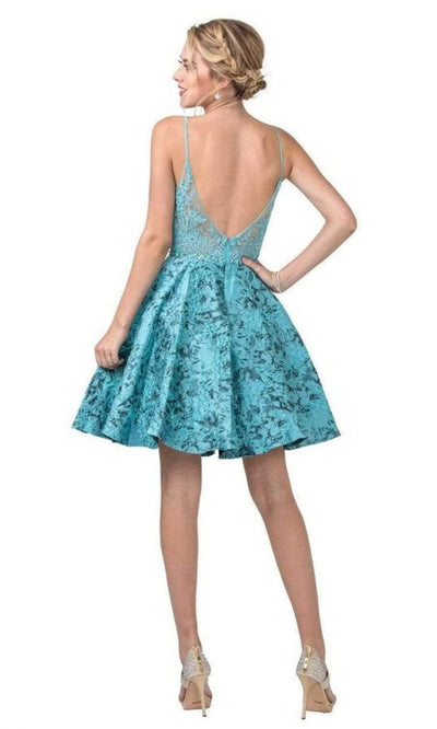 Trevi Collection - S2277 Plunging V-Neck A-Line Cocktail Dress Homecoming Dresses