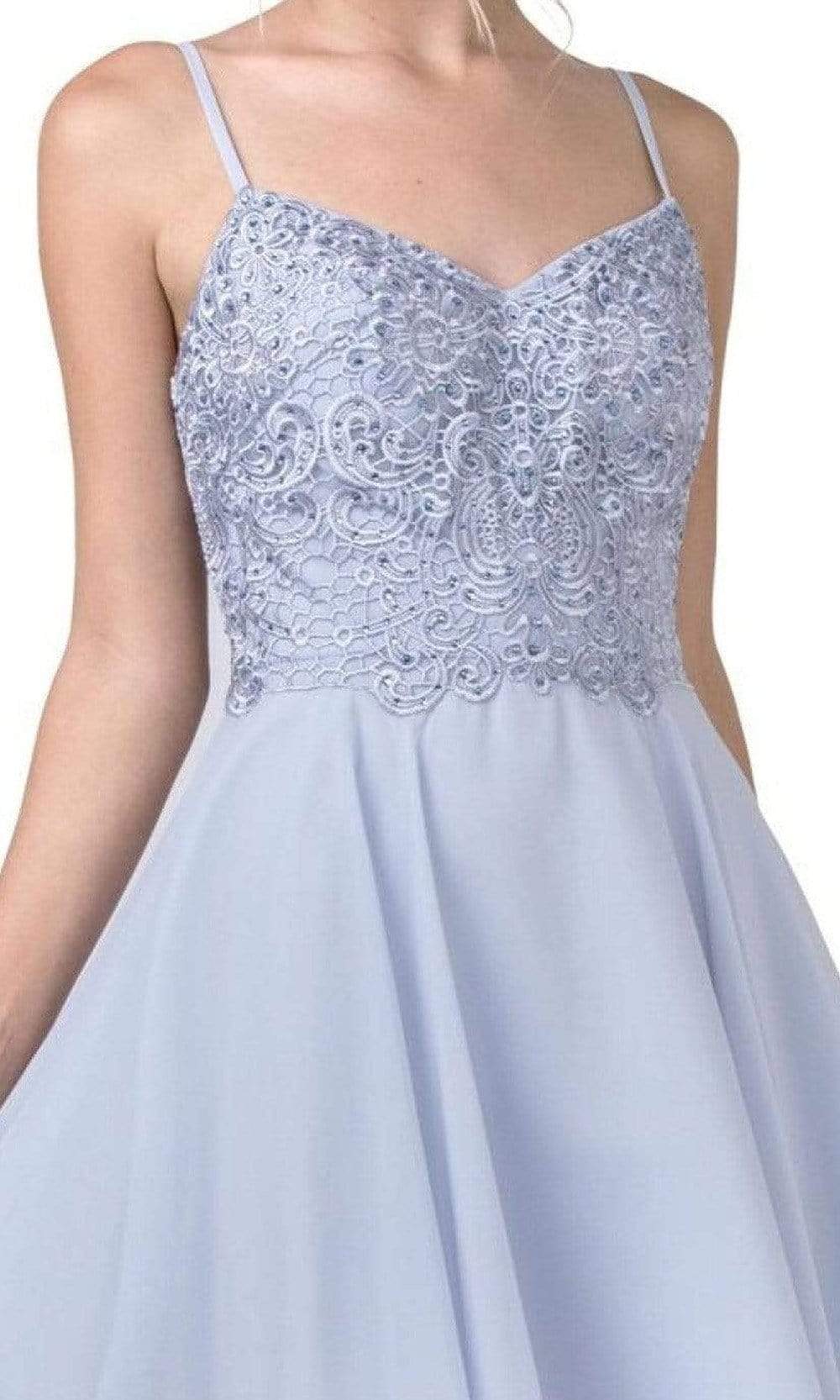 Trevi Collection - S2292 Modified V-Neck A-Line Cocktail Dress Homecoming Dresses