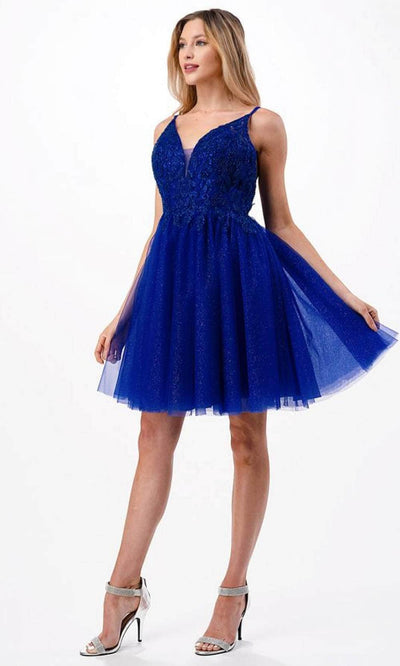 Trevi Collection S2648 - A-Line Cocktail Dress XS / Royal