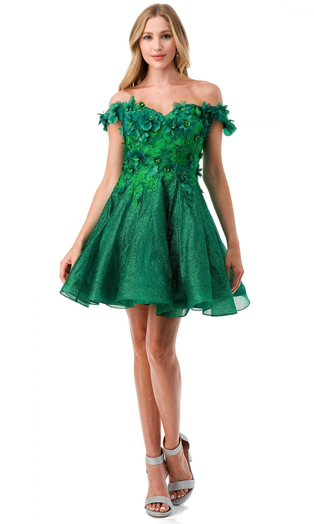 Trevi Collection S2721 - A-Line Cocktail Dress XS / Hunter Green