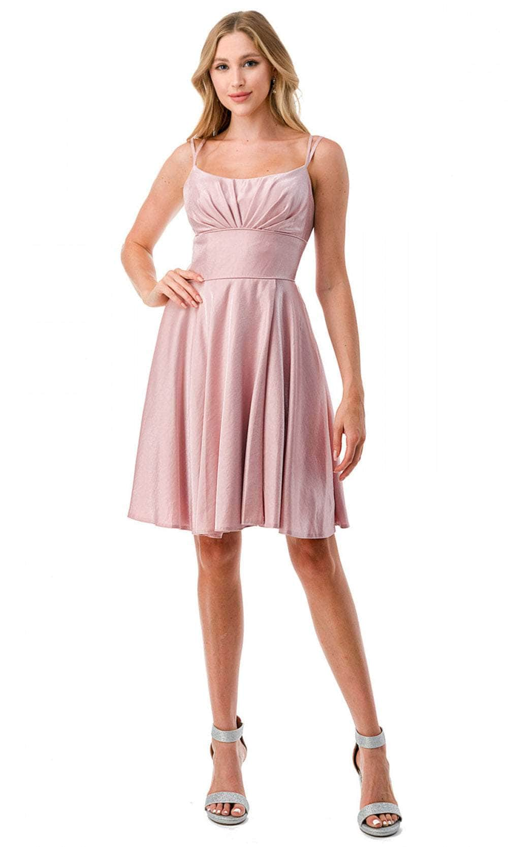 Trevi Collection S2741M - Wide Waistband Cocktail Dress XS / Mauve