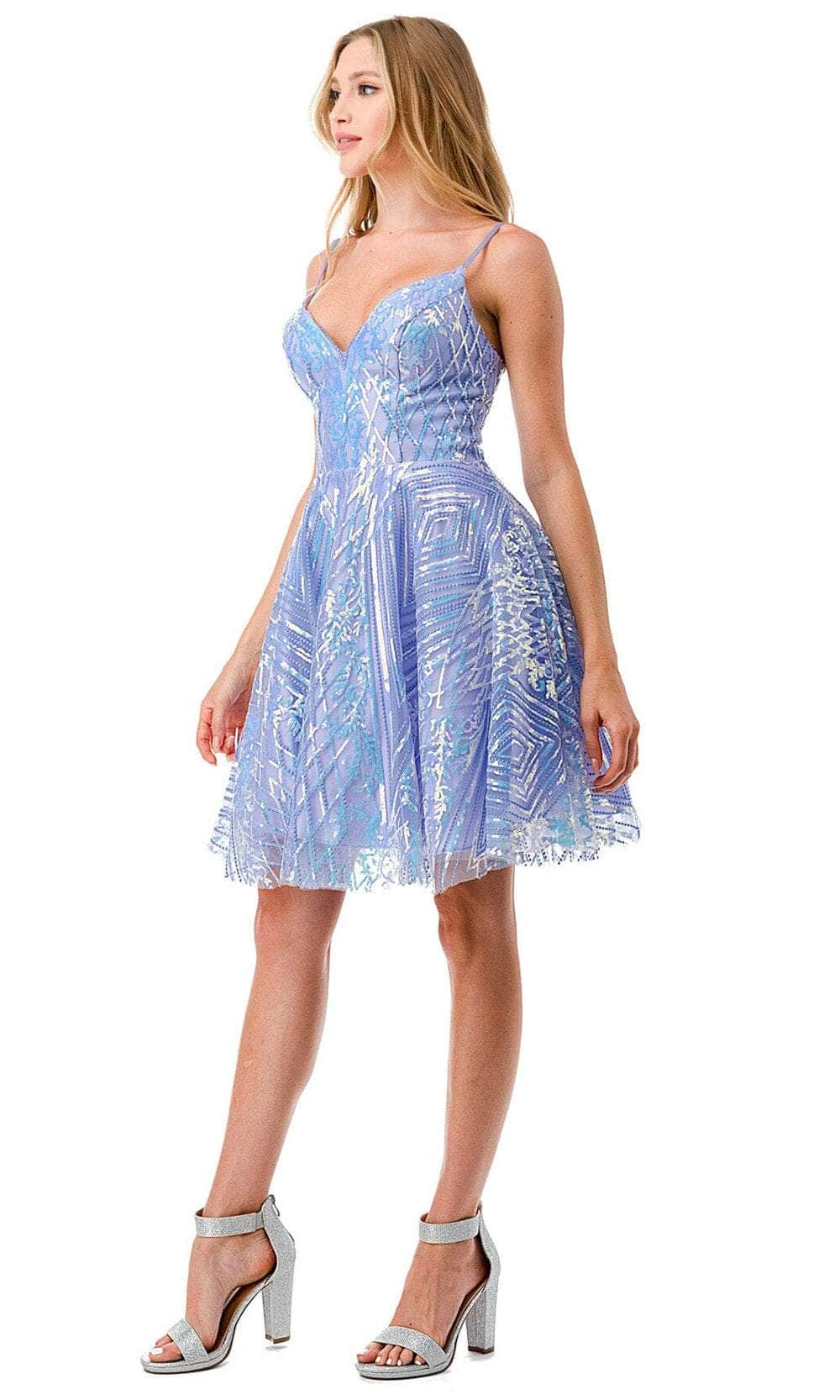 Trevi Collection S2743M - Pattern Homecoming Dress