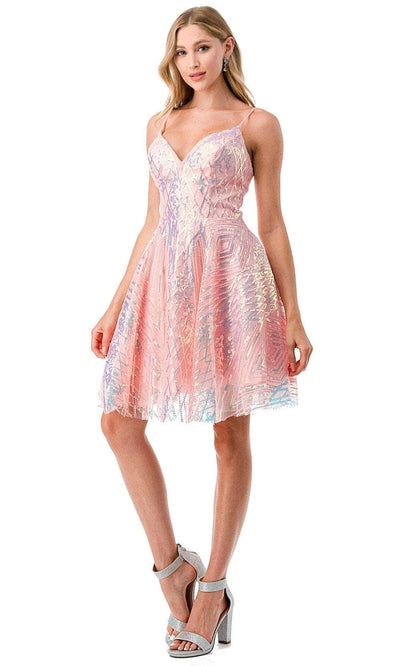 Trevi Collection S2743M - Pattern Homecoming Dress