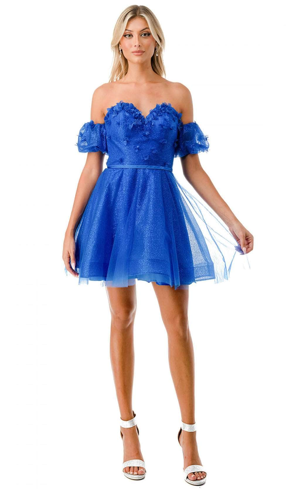 Trevi Collection S2748B - A-line Cocktail Dress XS / Royal