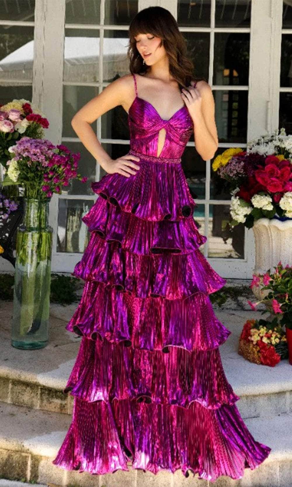 Ava Presley 29263 - Metallic Cutout Long Gown Evening Dresses