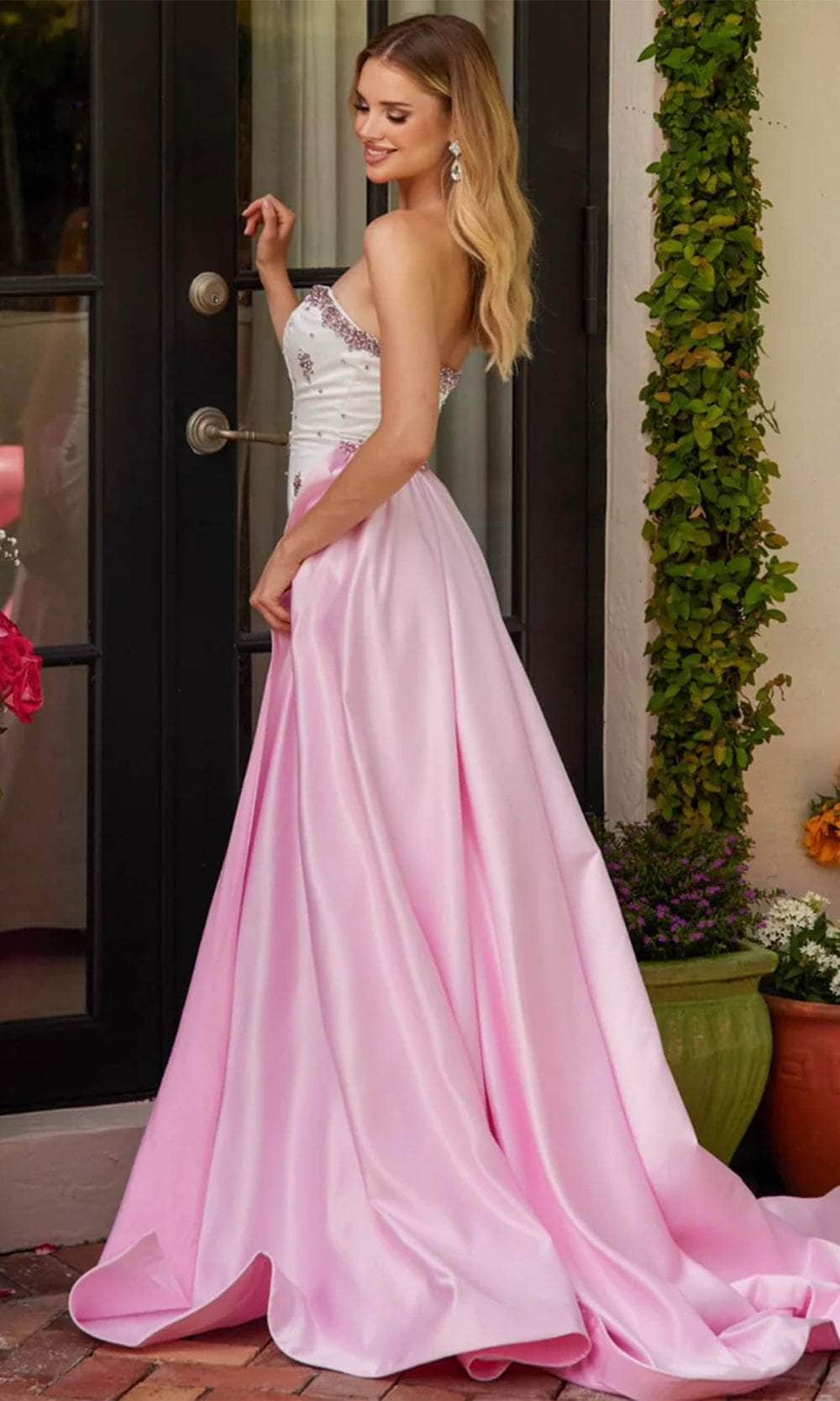 Ava Presley 40088 - Strapless Front Slit Prom Gown Prom Dresses