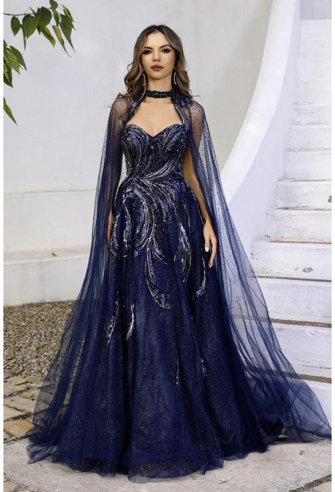 Terani Couture 251M4410 - Beaded Applique Tulle Ballgown