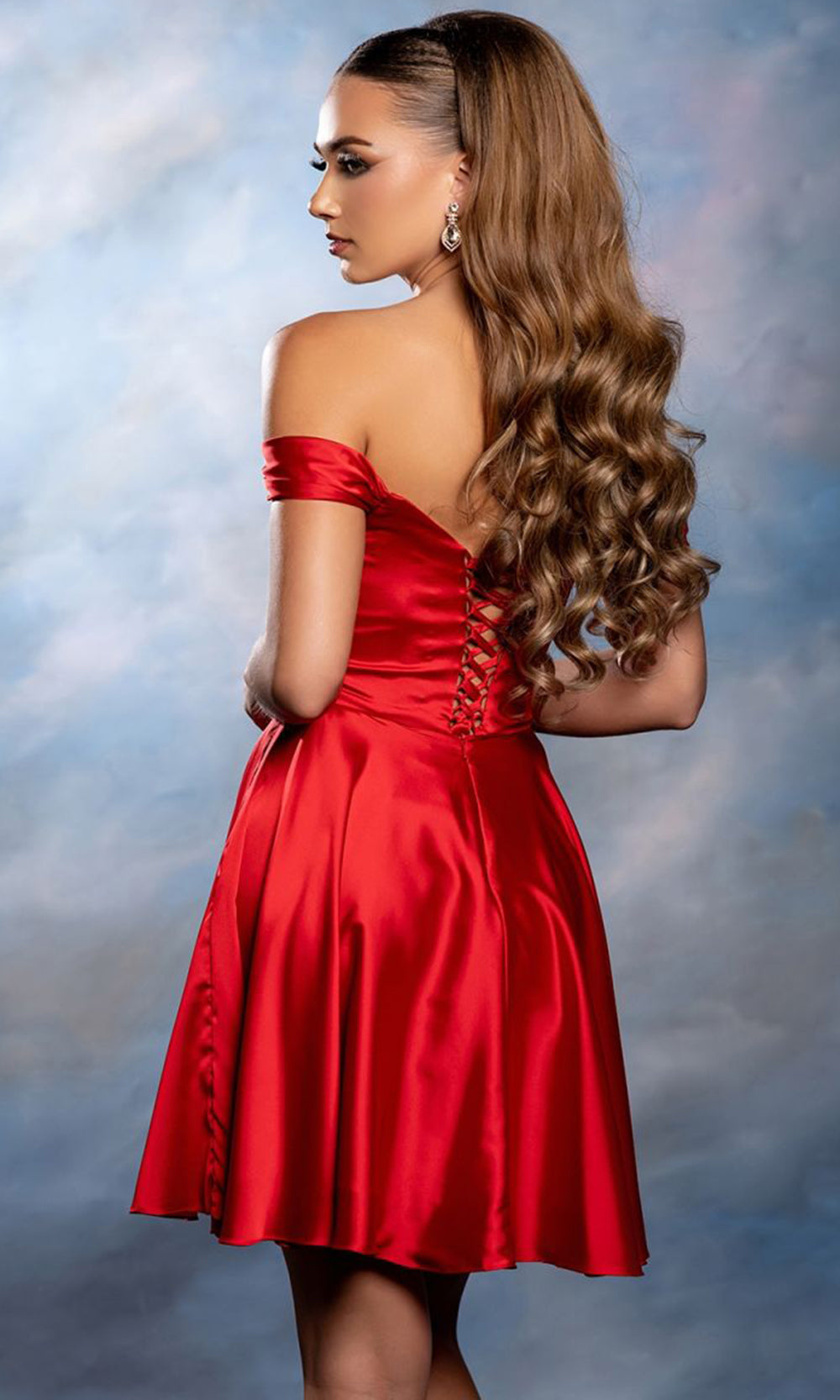May Queen MQ2245 - Fitted A Line Evening Dress Cocktail Dresses in Red 