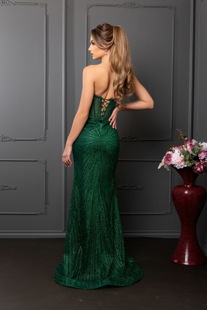May Queen MQ2195 - Strapless Lace-Up Back Evening Gown