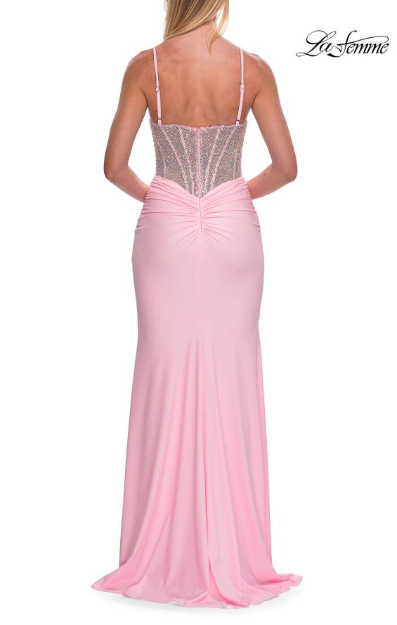 La Femme 33357 - Embellished Sheath Prom Dress with Slit