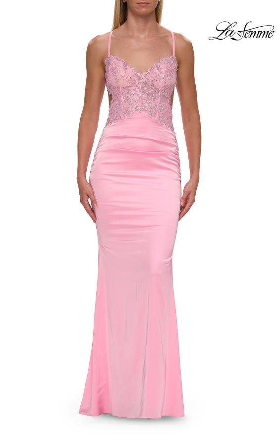 La Femme 33651 - Sweetheart Beaded Bodice Fitted Long Gown Prom Dresses