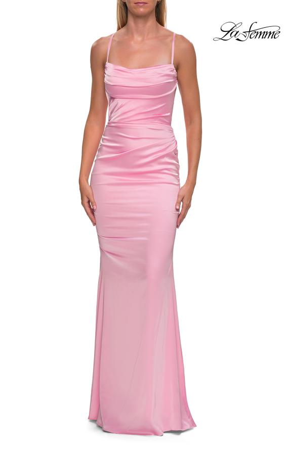 La Femme 33604 - Spaghetti Strap Long Sheath Gown
