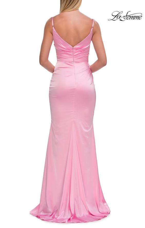 La Femme 33421 - Satin Ruched Long Prom Gown