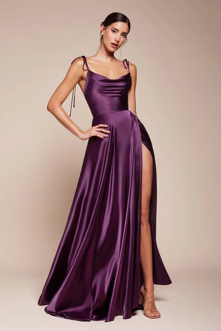 Ladivine BD104 - Cowl Neck Satin Bridesmaid Dress