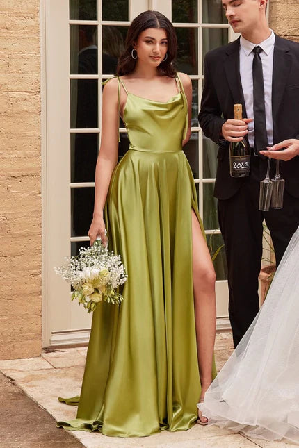 Ladivine BD104 - Cowl Neck Satin Bridesmaid Dress