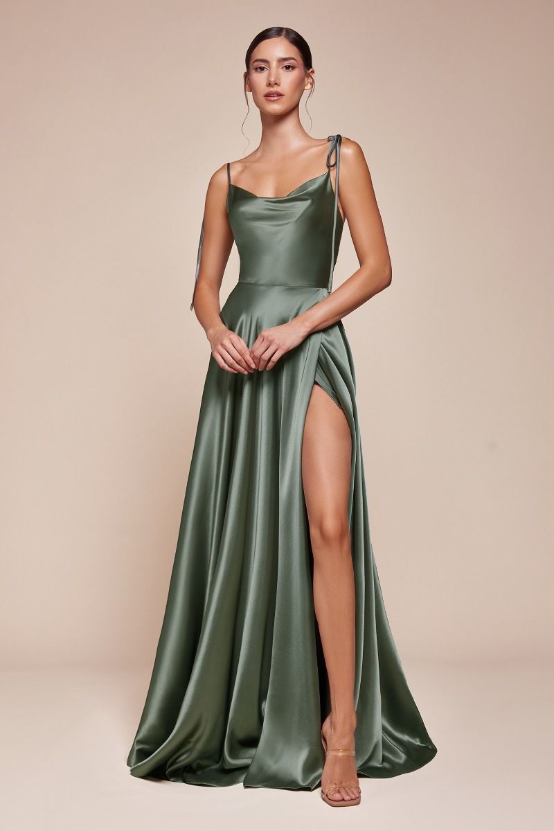 Ladivine BD104 - Cowl Neck Satin Bridesmaid Dress