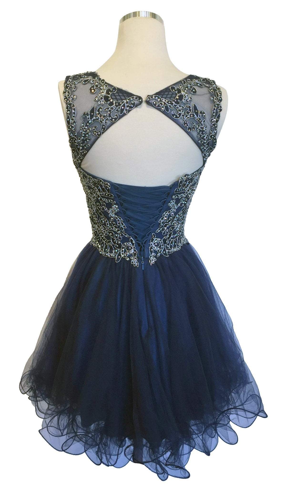 Beaded Illusion Jewel Homecoming A-line Dress Dress