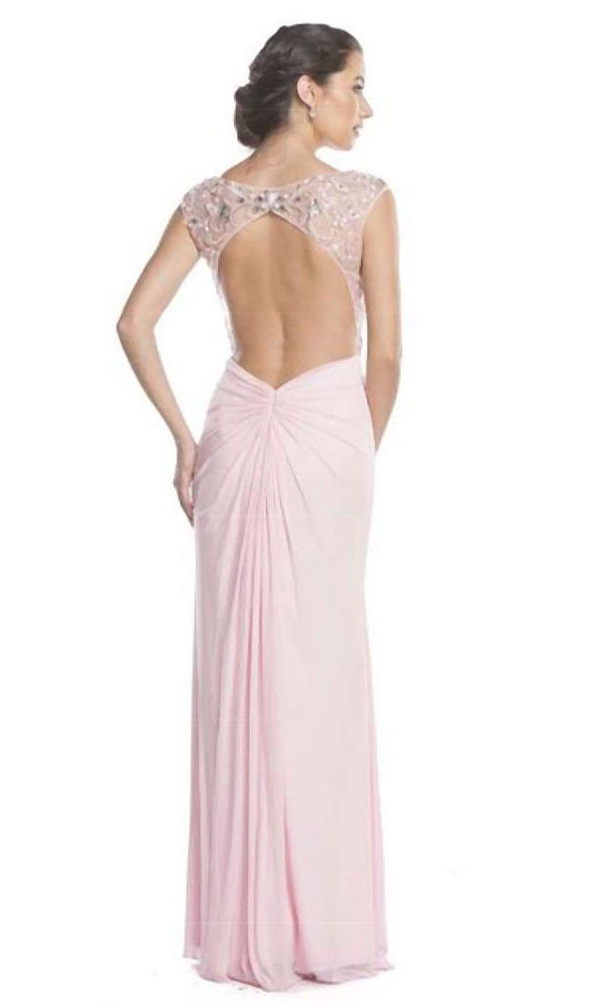 Beaded Plunging Sheath Evening Dress Dress