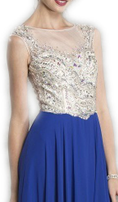 Beaded Sheer A-Line Evening Dress Dress
