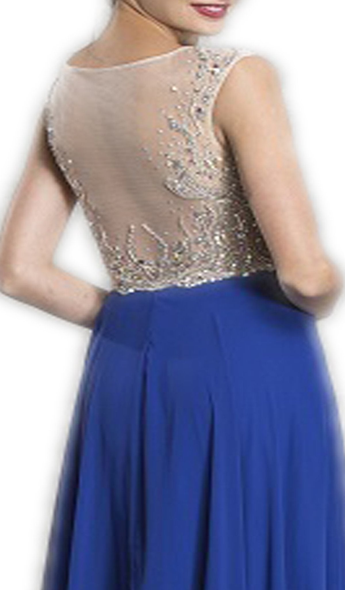 Beaded Sheer A-Line Evening Dress Dress